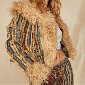 Jaded London Distressed Acid Wash Stripe Cropped Jacket
